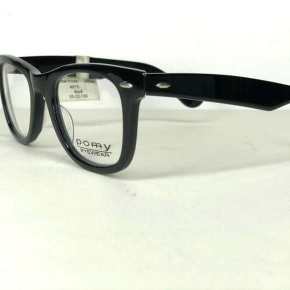 Pomy Eyewear Eyeglass Frames RX black 50-22-150 - Picture 2 of 5